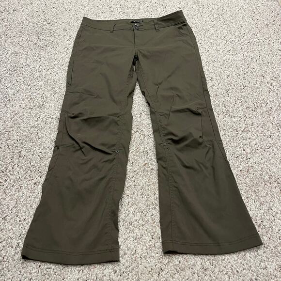 Prana Halle Convertible Hiking Pants Womens  Sz 12 Green Outdoor Gorpcore Trail - Picture 1 of 9